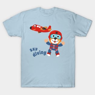 Vector illustration of a cute skydiver T-Shirt